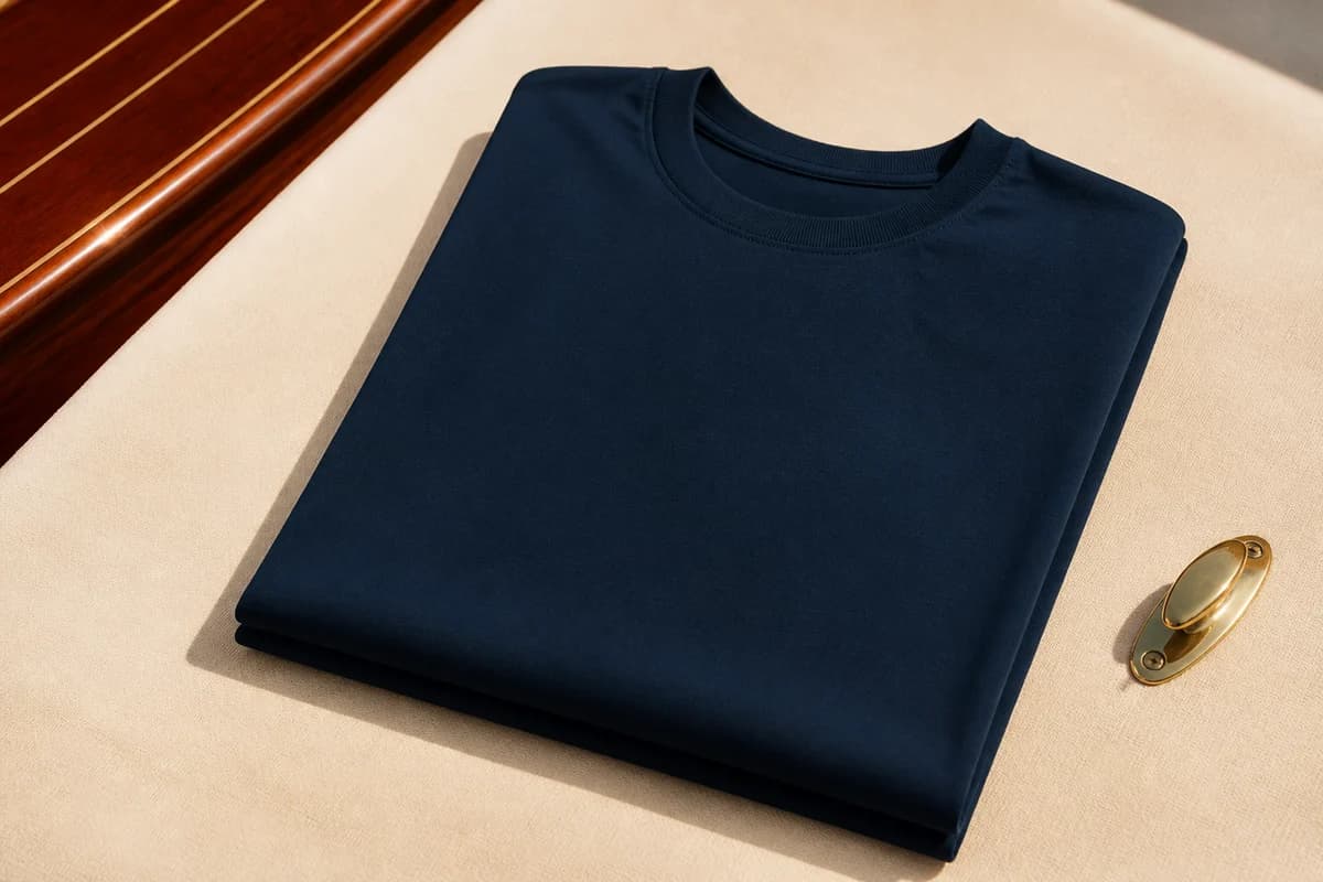 Buttons Bay Heritage Lockup tee — illustrative collection study